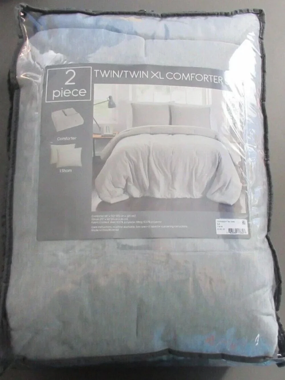 Pem America Jersey 2-Piece Twin / Twin XL Comforter Set, Gray